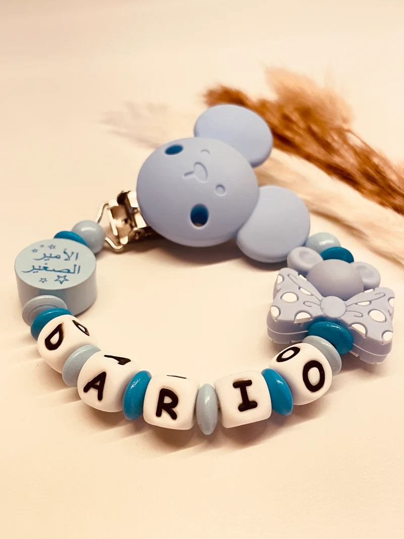 Schnullerkette Maus kleiner Prinz arabisch blau