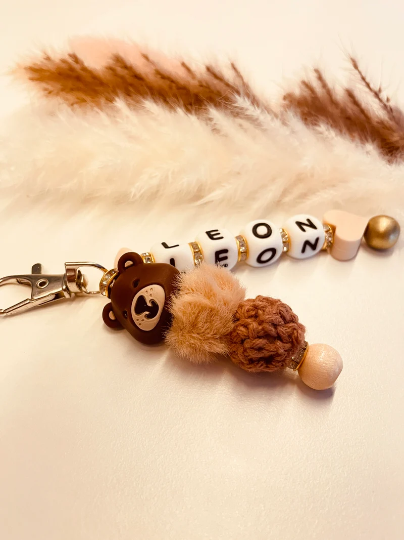 Schlüsselanhänger Bär beige braun