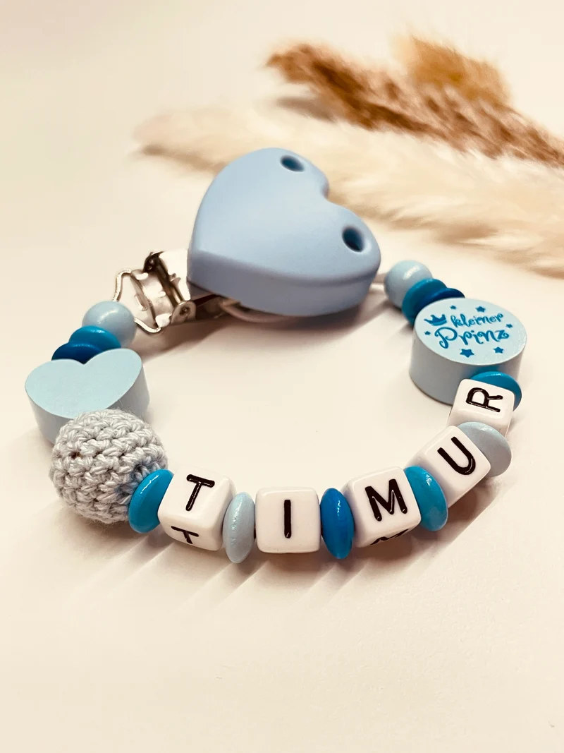 Schnullerkette kleiner Prinz blau