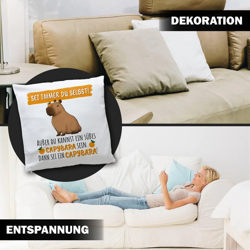 Kissen - Sei immer Du selbst! Außer Du kannst ein süßes Capybara sein.