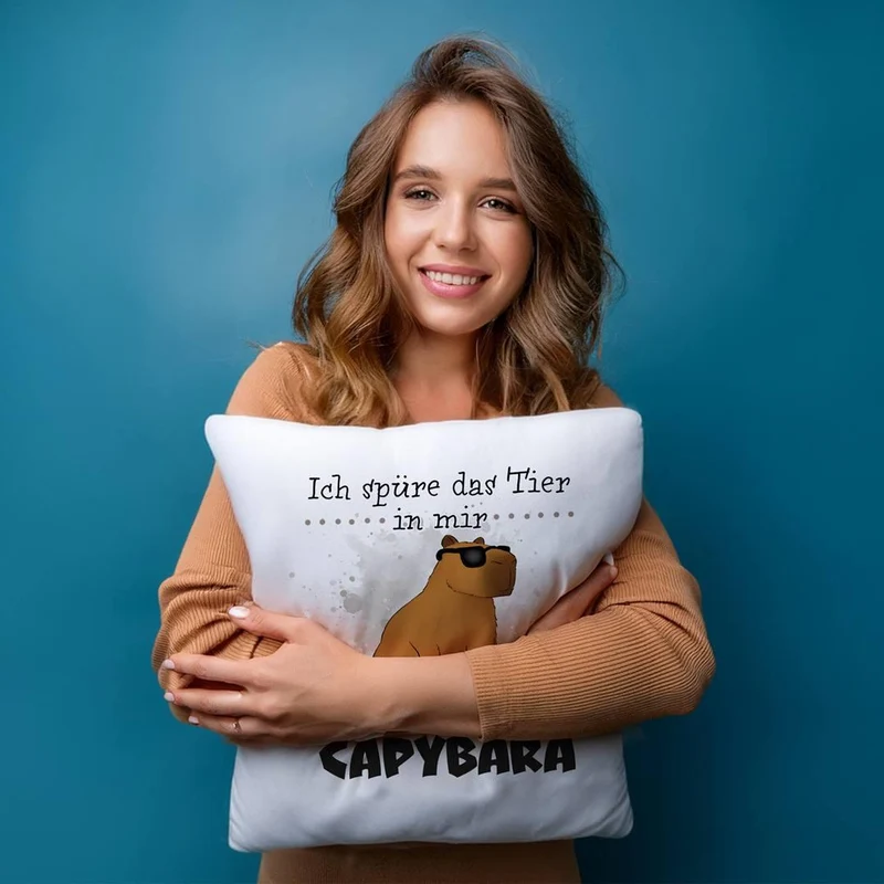 Kissen - Ich spüre das Tier in mir. Es ist ein Capybara