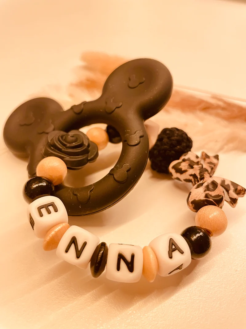Schnullerkette, Kinderwagenkette, Greifring leo