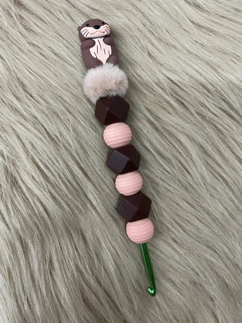 Häkelnadel Otter braun Silikon ergonomisch