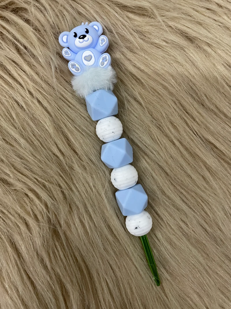 Häkelnadel Bär blau Silikon ergonomisch