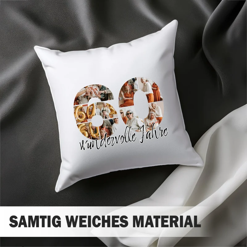 Personalisiertes Foto-Kissen zum 60. Geburtstag - Fotogeschenk