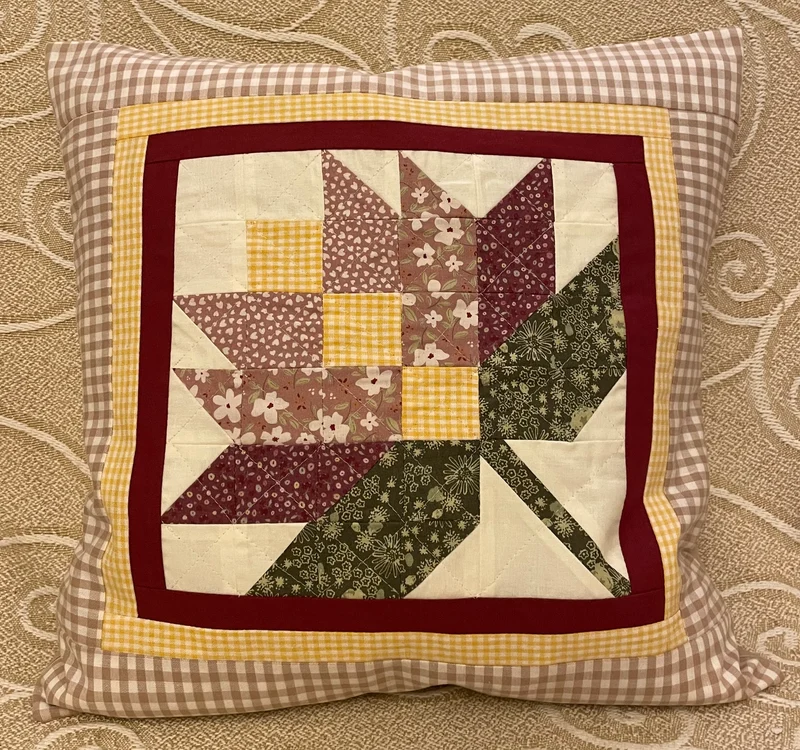 Patchwork Kissenhülle, Landhausstil Kissenbezug, beige/creme/rot/grün