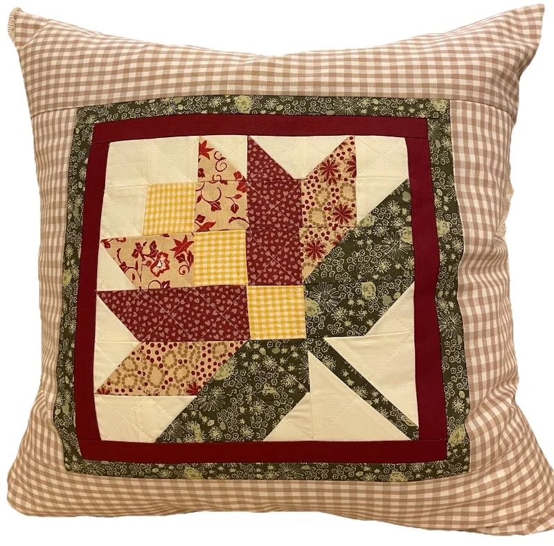 Patchwork Kissenhülle, Landhausstil Kissenbezug, beige/creme/rot/grün