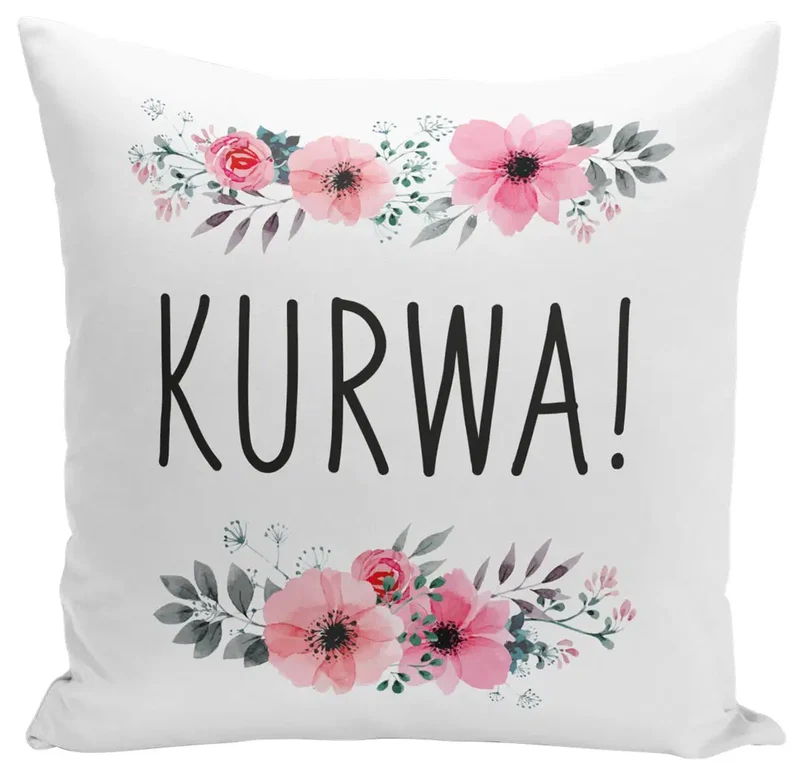 Kissen - Kurwa mit Blümchen