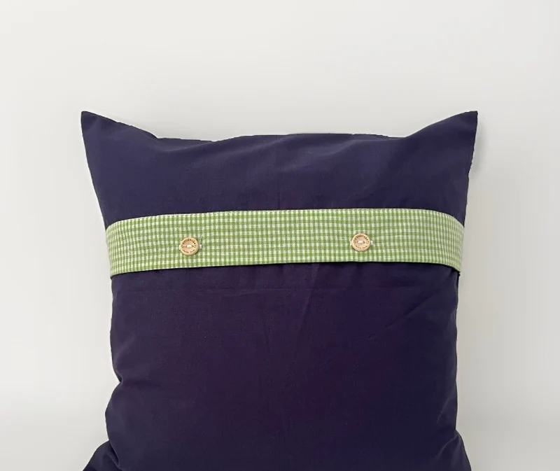 Patchwork Kissenhülle, Landhausstil Kissenbezug, blau/bunt 40x40cm
