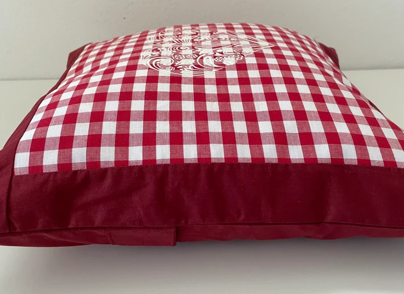 Landhausstil Kissenhülle, Kissenbezug, rot/weiß kariertes Dekokissen