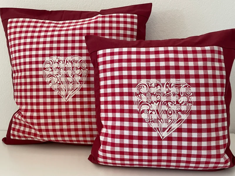 Landhausstil Kissenhülle, Kissenbezug, rot/weiß kariertes Dekokissen
