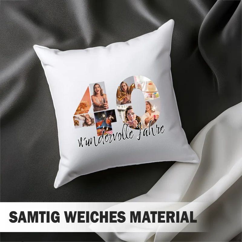 Personalisiertes Foto-Kissen zum 40. Geburtstag - Fotogeschenk
