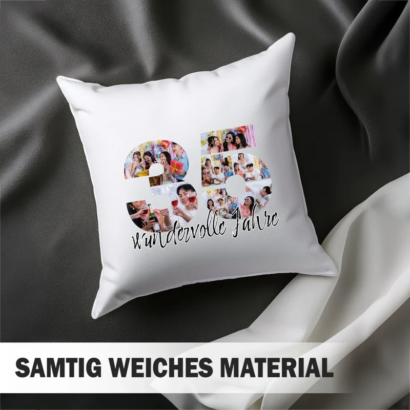 Personalisiertes Foto-Kissen zum 35. Geburtstag - Fotogeschenk