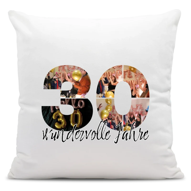 Personalisiertes Foto-Kissen zum 30. Geburtstag - Fotogeschenk