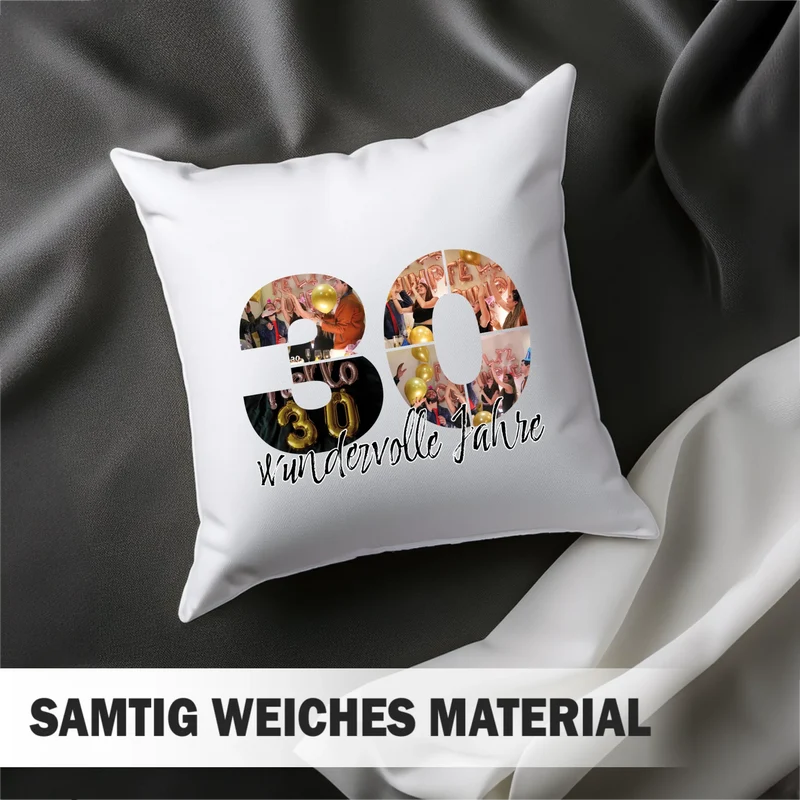 Personalisiertes Foto-Kissen zum 30. Geburtstag - Fotogeschenk