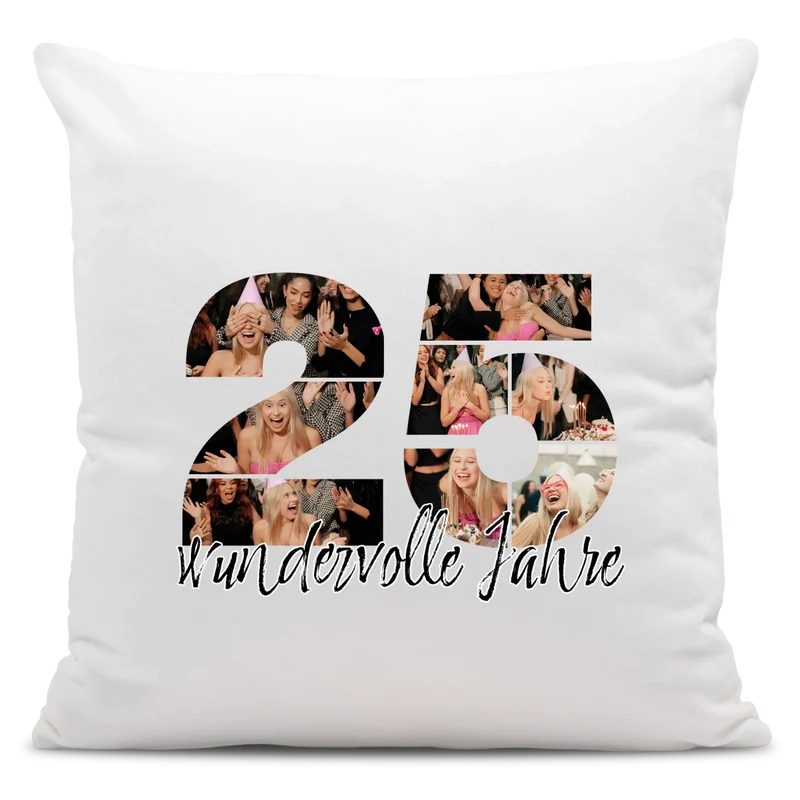Personalisiertes Foto-Kissen zum 25. Geburtstag - Fotogeschenk