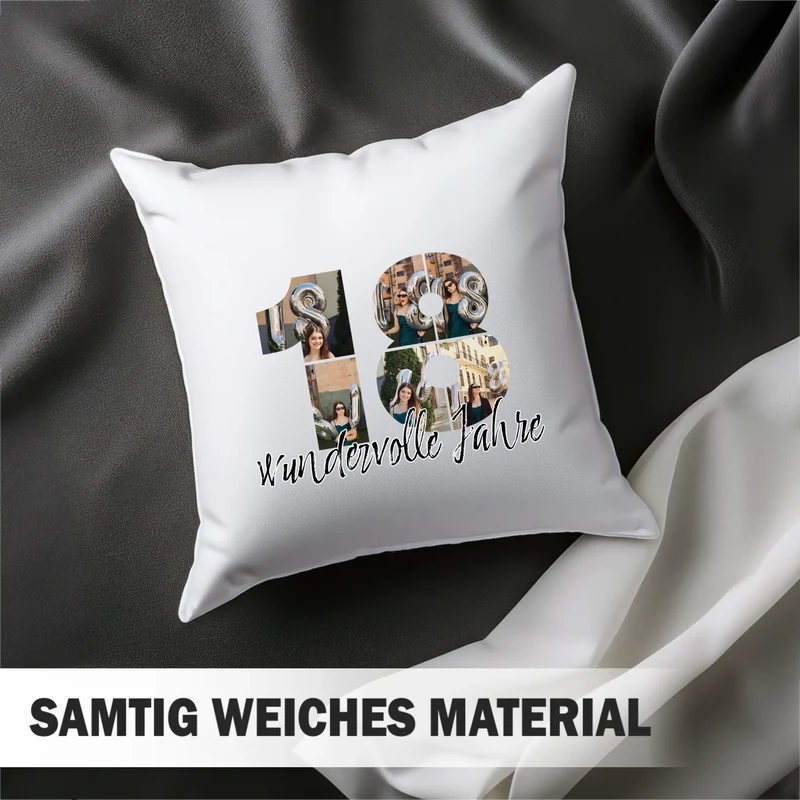 Personalisiertes Foto-Kissen zum 18. Geburtstag - Fotogeschenk