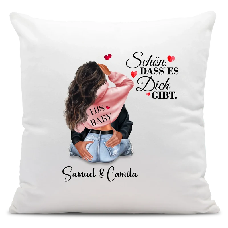 Personalisiertes Kissen - Liebespaar His Baby - Ich liebe Dich
