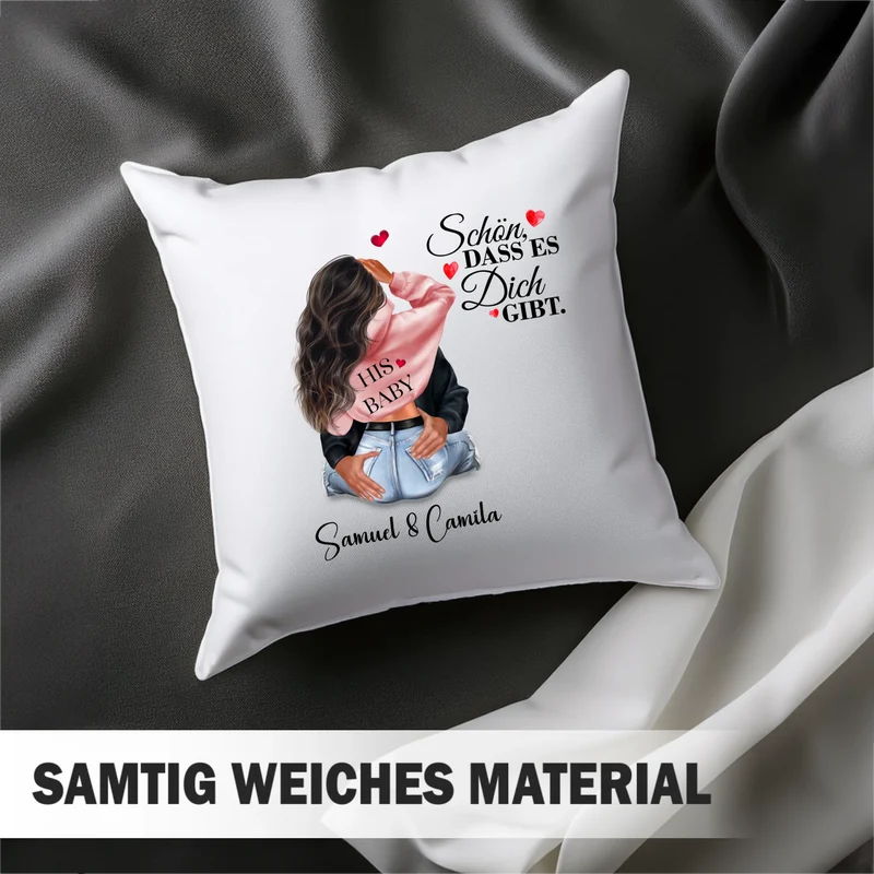 Personalisiertes Kissen - Liebespaar His Baby - Ich liebe Dich