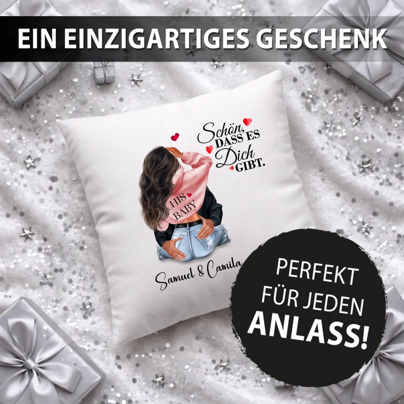 Personalisiertes Kissen - Liebespaar His Baby - Ich liebe Dich