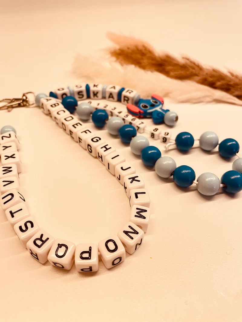 ABC & Rechenkette personalisiert Monster blau