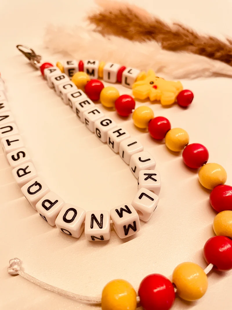 ABC & Rechenkette personalisiert gelb rot