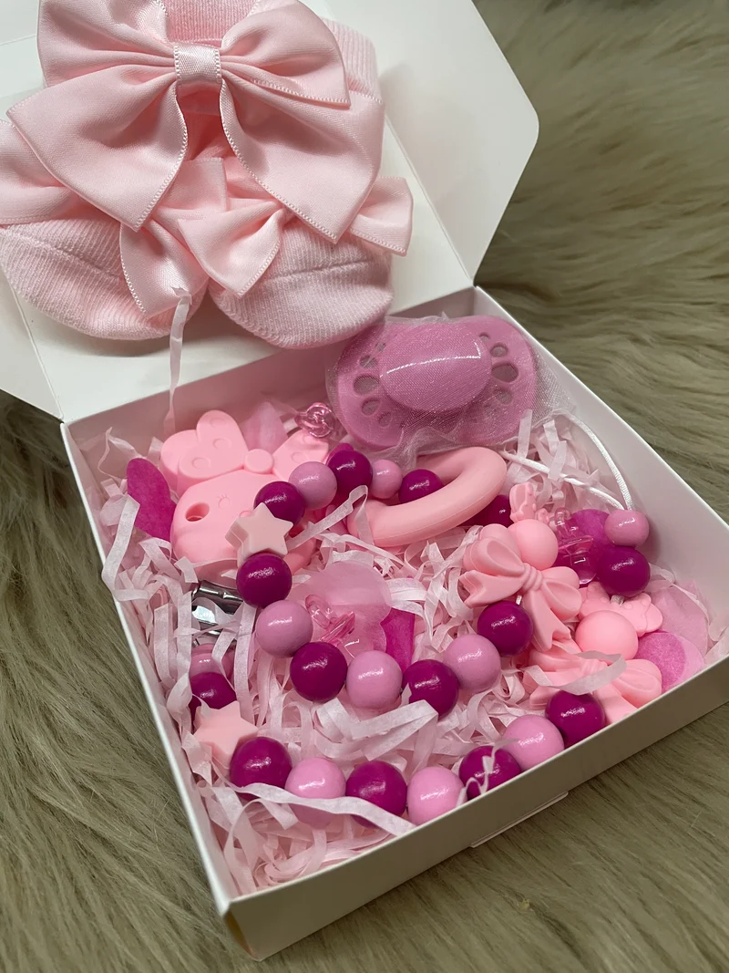 Geschenkbox klein pink rosa Maus 4-teilig