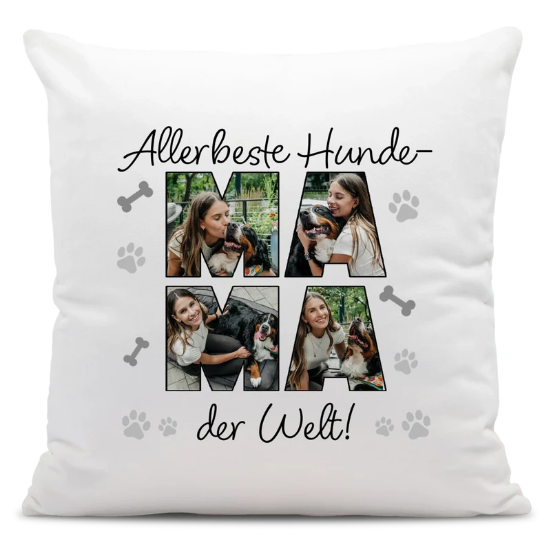 Personalisiertes Foto-Kissen - Hunde-Mama - Geschenk für Hundebesitzer