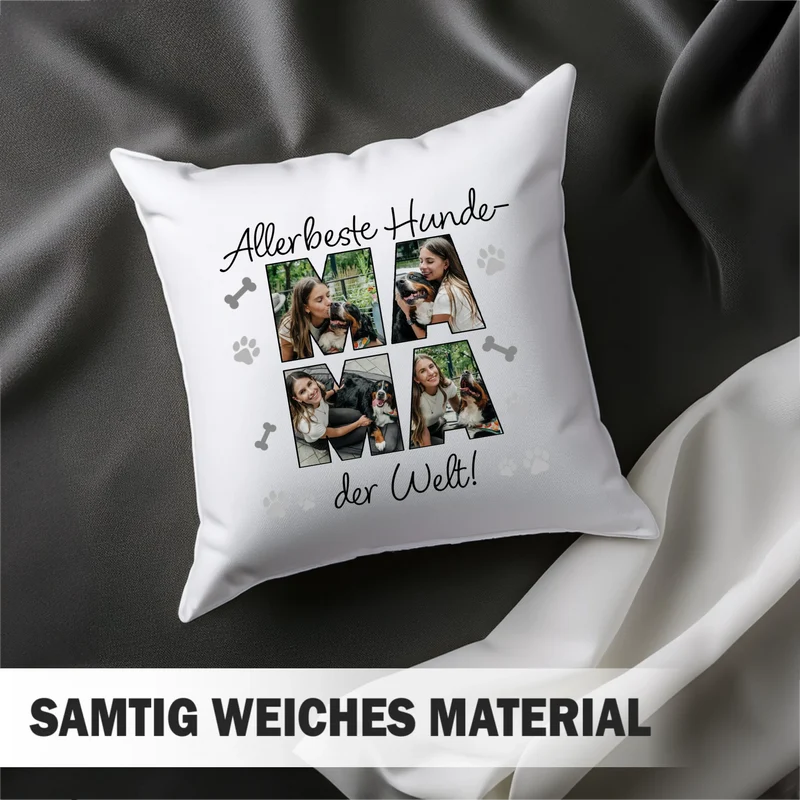Personalisiertes Foto-Kissen - Hunde-Mama - Geschenk für Hundebesitzer