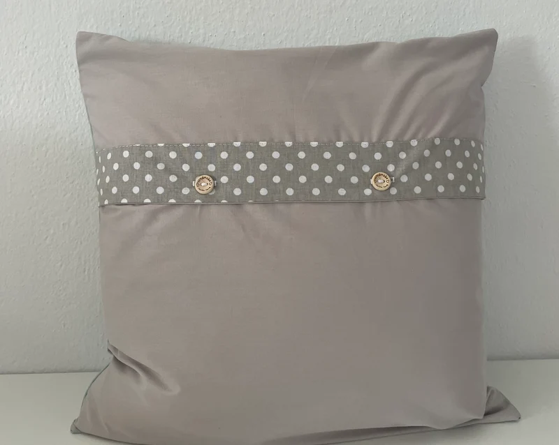 Patchwork Kissenhülle, Landhausstil Kissenbezug, mint/beige/weiß 40x40cm.