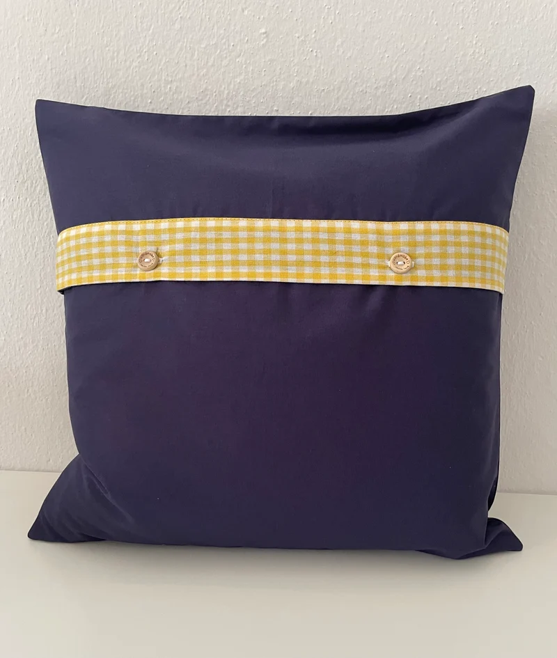 Patchwork Kissenhülle, Landhausstil Kissenbezug, blau/grün/gelb 40x40cm