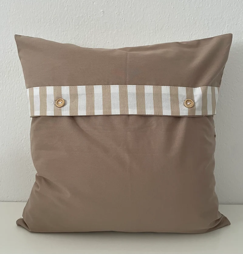 Patchwork Kissenhülle, Landhausstil Kissenbezug, beige/grün 40x40cm