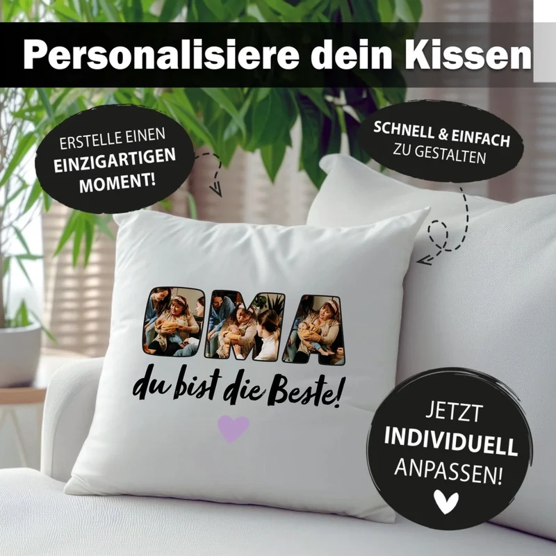 Fotokissen - Oma du bist die Beste