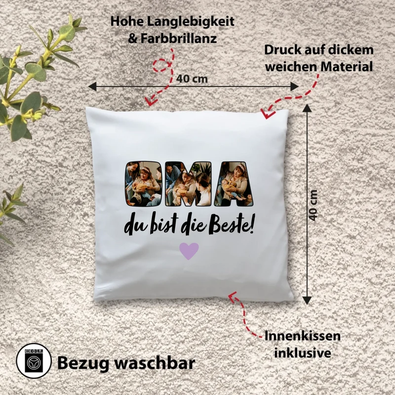 Fotokissen - Oma du bist die Beste
