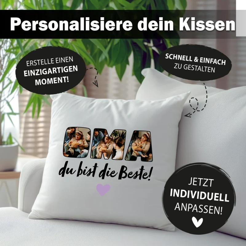 Fotokissen - Oma du bist die Beste