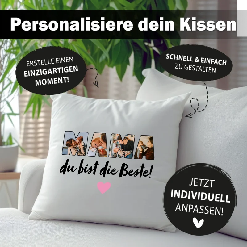 Fotokissen - Mama du bist die Beste