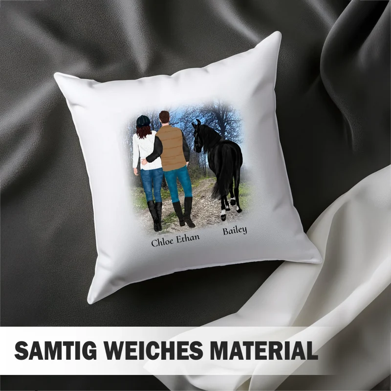 Paar mit Pferd - Kissen Personalisiert