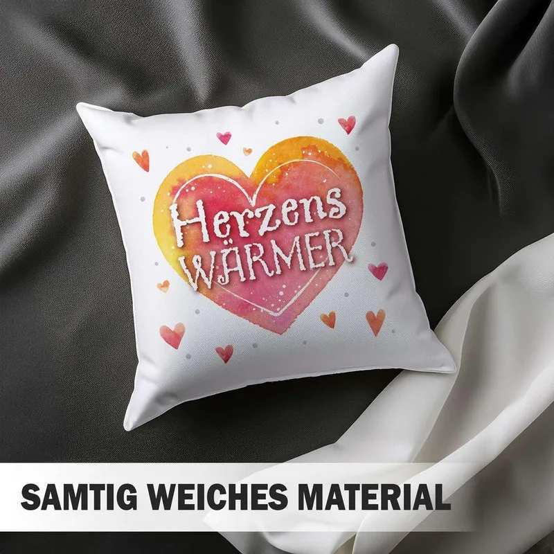 Tassenbrennerei Kissen Herzenswärmer – Ich Liebe Dich Liebeskissen für Paare & Freundin, Romantisches Dekokissen