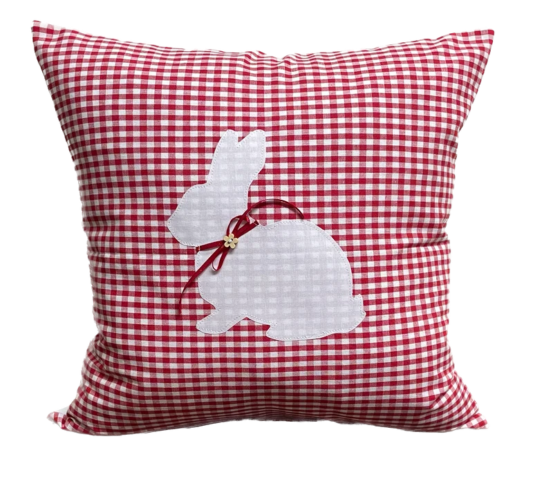 1 Landhausstill Kissenhülle, Kissenbezug, Osterkissen,Ostern rot/weiß