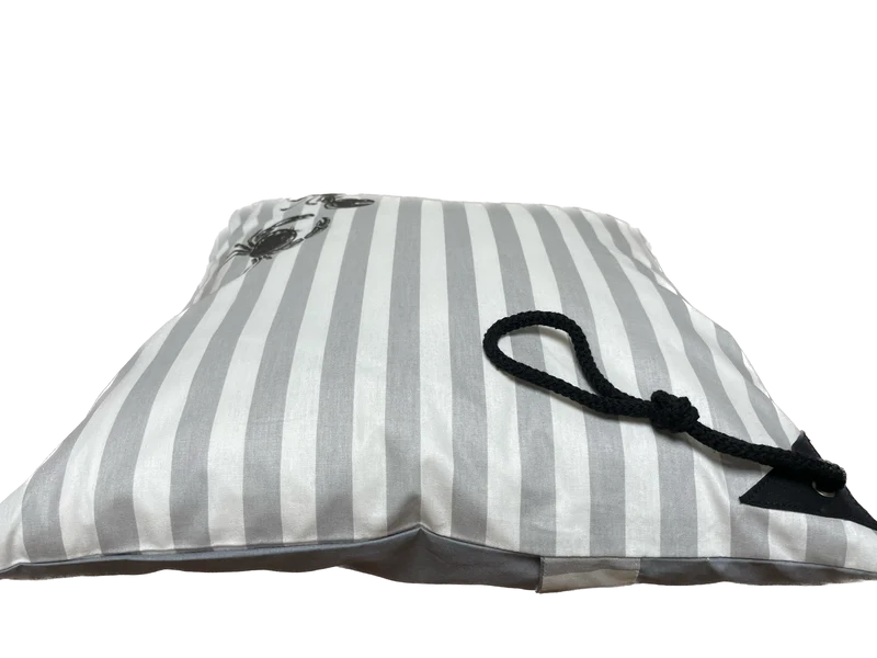 Maritime Kissenhülle, Landhausstil Kissenbezug * Krebse * grau/weiß