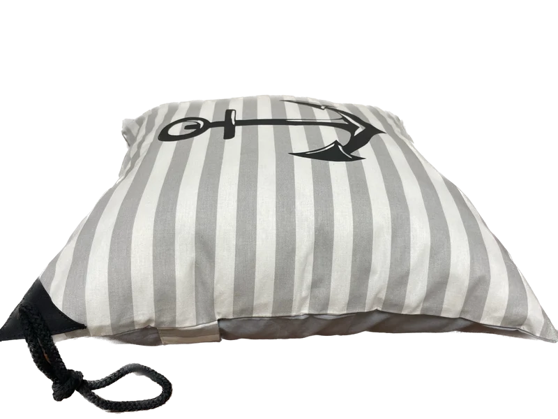 Maritime Kissenhülle, Landhausstil Kissenbezug * Anker * grau/weiß