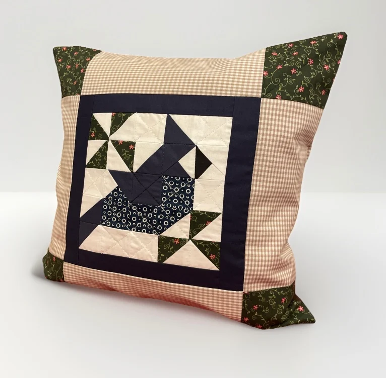 Patchwork Kissenhülle, Landhausstil Kissenbezug,Vogel, beige/blau/grün/braun