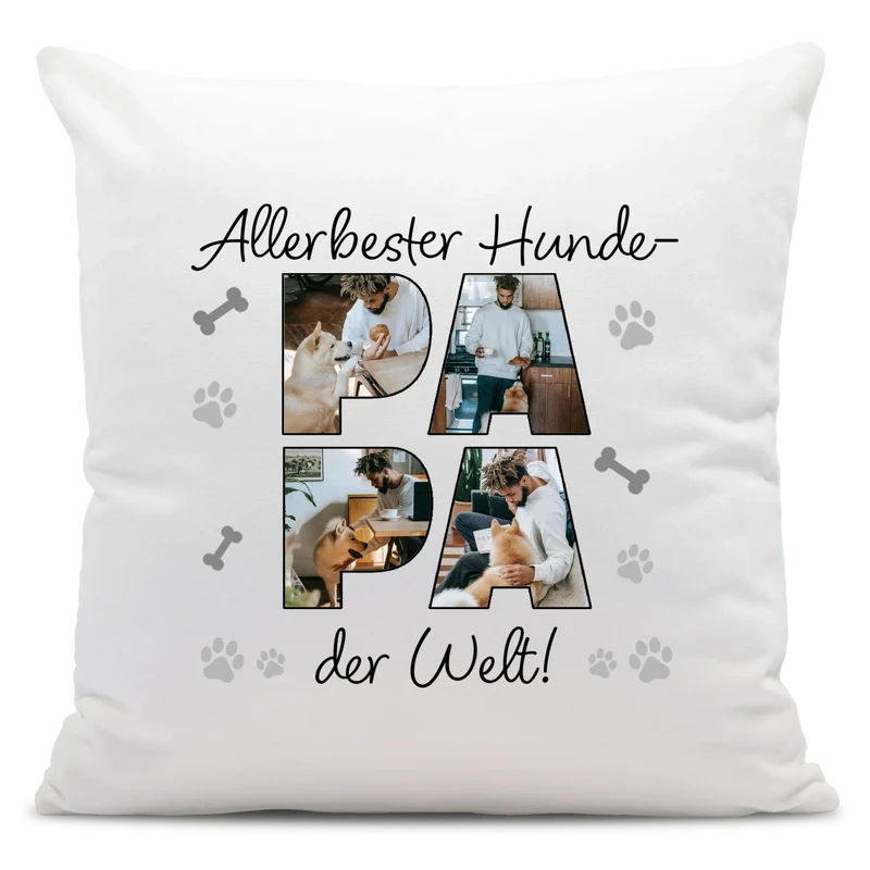 Personalisiertes Foto-Kissen - Hunde-Papa - Geschenk für Hundebesitzer