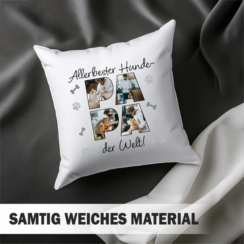 Personalisiertes Foto-Kissen - Hunde-Papa - Geschenk für Hundebesitzer