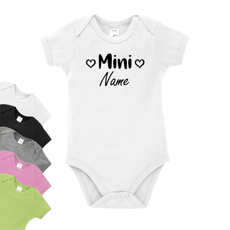 Personalisierter Babybody - Mini "Name" von Papa oder Mama - Baby-Strampler