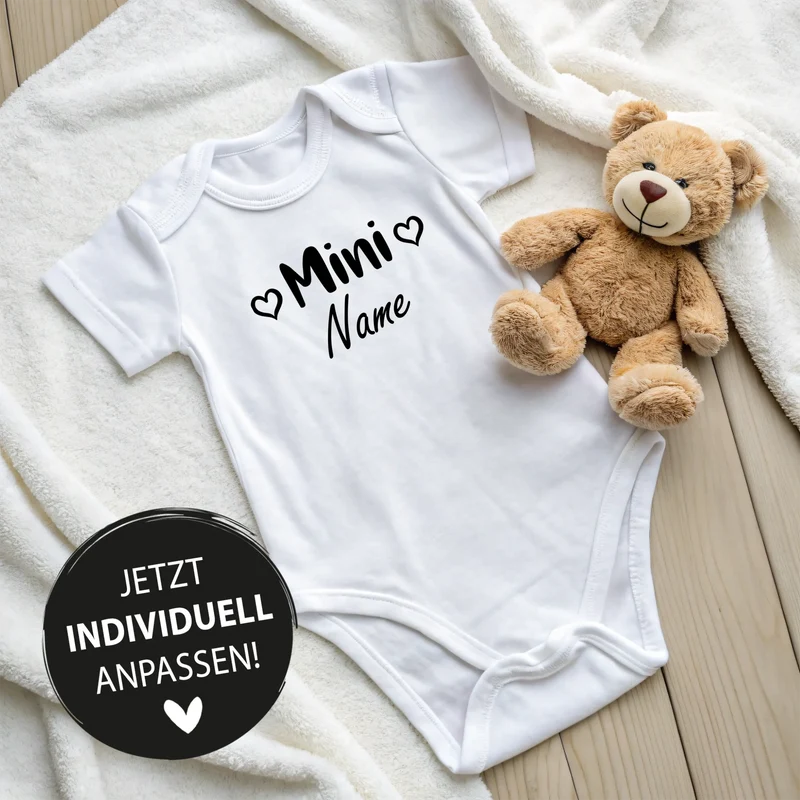 Personalisierter Babybody - Mini "Name" von Papa oder Mama - Baby-Strampler