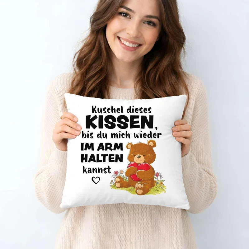 Kuschelkissen mit Spruch – Liebeskissen für Fernbeziehung