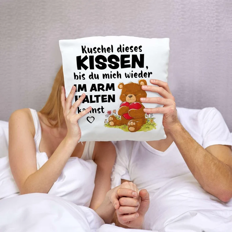 Kuschelkissen mit Spruch – Liebeskissen für Fernbeziehung