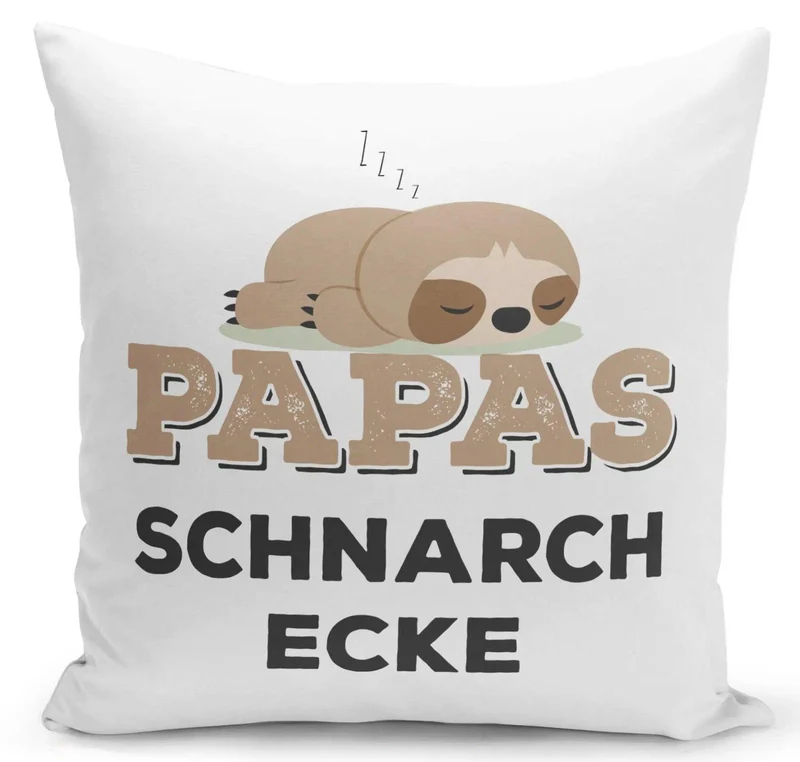 Kissen - Faultier Papas Schnarchecke