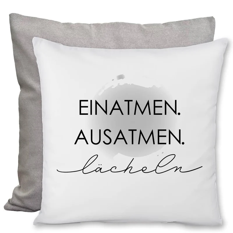 Kissen Premium - EINATMEN. AUSATMEN. lächeln